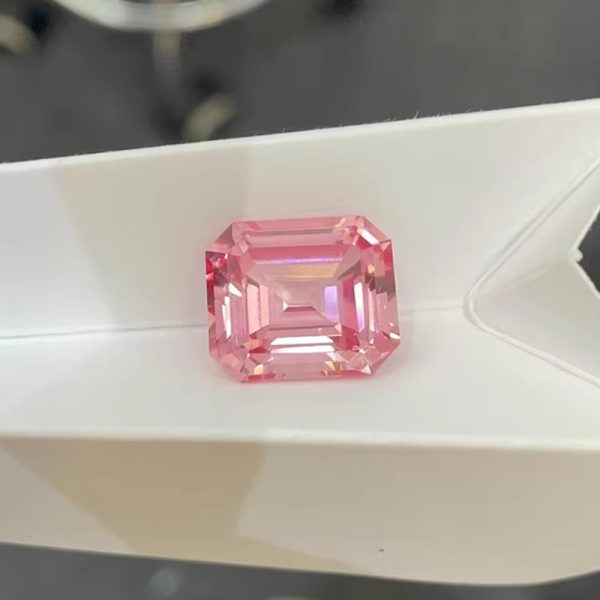 1pc 8*10mm Lab Grown Emerald Cut Morganite Stone - 图片 4