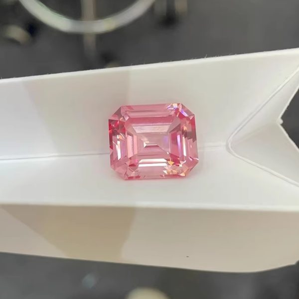 1pc 8*10mm Lab Grown Emerald Cut Morganite Stone - 图片 5