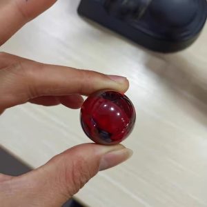 35mm Garnet Cubic Zirconia No Hole Round Bead