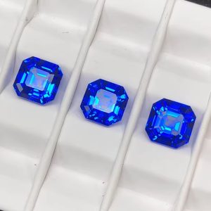 6X6MM About 1.6ct Lab Grown Asscher Cut Cobalte Blue Spinel Gems Stone