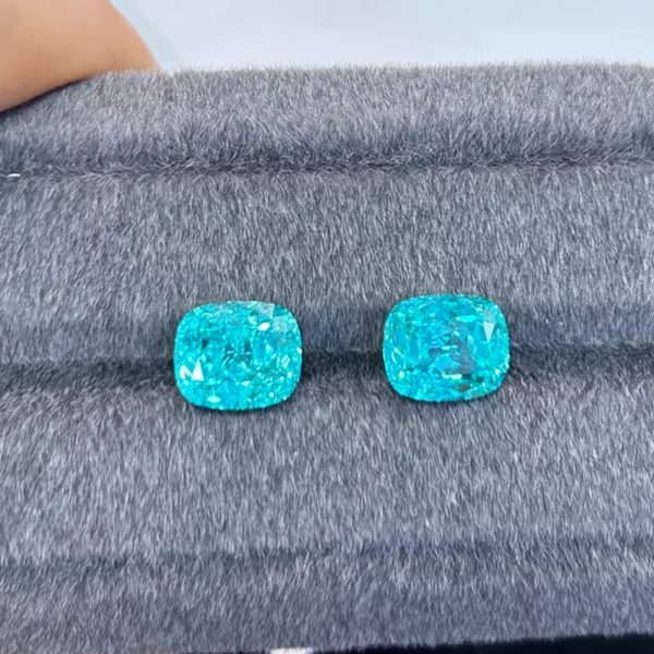 9*11mm Lab Grown Imitation Cushion Cut Paraiba Stone