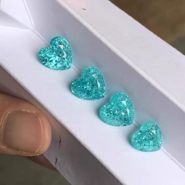 Lab Grown 8x8mm Heart Cut Paraiab Gems YAG Stone - 图片 3