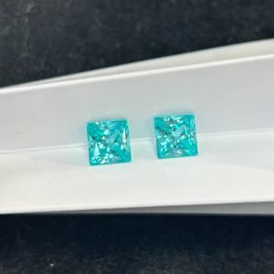 Lab Grown 8x8mm Princess Cut Paraiab Gems YAG Stone