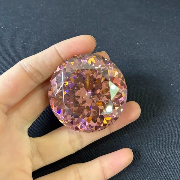 50mm Round Cut Cubic Zirconia Gemstone