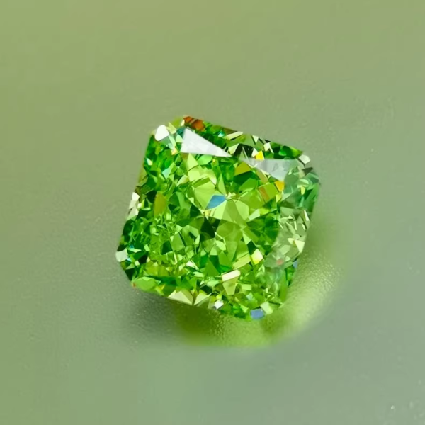 8X8mm Redien High Carbon Drill Green Unpolished Gemstone - 图片 3