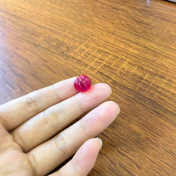 1/Pcs 12mm Cultivating Ruby Pumpkin Bead Shaped Natural Gemstones - 图片 4