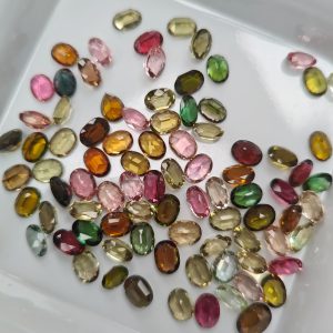 50PCS/Lot 4X6mm Natural Loose Gemstone Oval Cut Gems Loose Tourmaline Stone