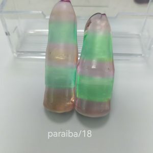 100g/lot Rough Uncut Mixcolor Corundum Synthetic Bi Color Gemstone Rough Material Paraiba-18