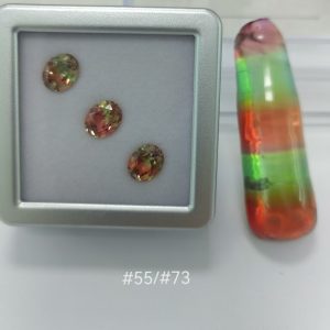 100g/lot Rough Uncut Mixcolor Corundum Synthetic Bi Color Gemstone Rough Material 55-73