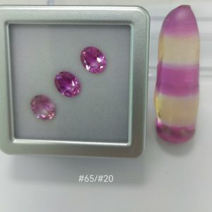 100g/lot Rough Uncut Mixcolor Corundum Synthetic Bi Color Gemstone Rough Material 65-20