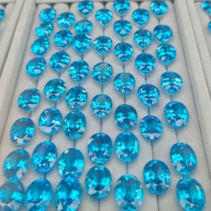 Oval Cut Natural Topaz 10X14mm 1Pcs Blue Topaz Loose Gemstone for Jewelry Making