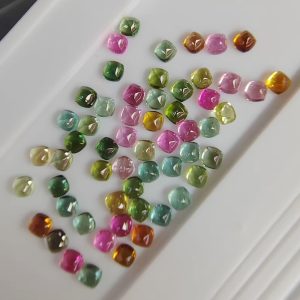 1PCS/Lot 5X5mm Loose Gemstone Natural Pyramid Cut Tourmaline DIY Ring Jewelry