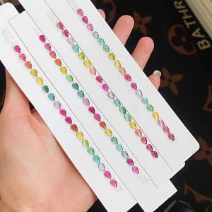 Fashion New Style Natural Pear Cut Tourmaline 4X6mm Iridescence Charm Bracelet Gemstone