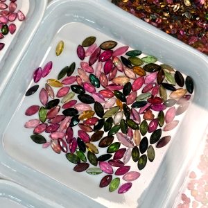 50PCS/Lot 3X6mm Marquise Natural Tourmaline Loose Gemstone For Diy Ring Jewelry DIY Engraving