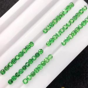 Natural Tsavorite Asscher Cut 3X3mm Loose Gemstone Suitable For Earrings Rings And Jewelry Items