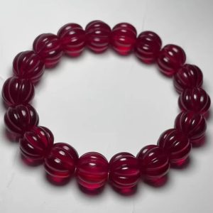 10mm/1pcs Lab Created Red Ruby DIY Ruby Pumpkin Beads Gemstone