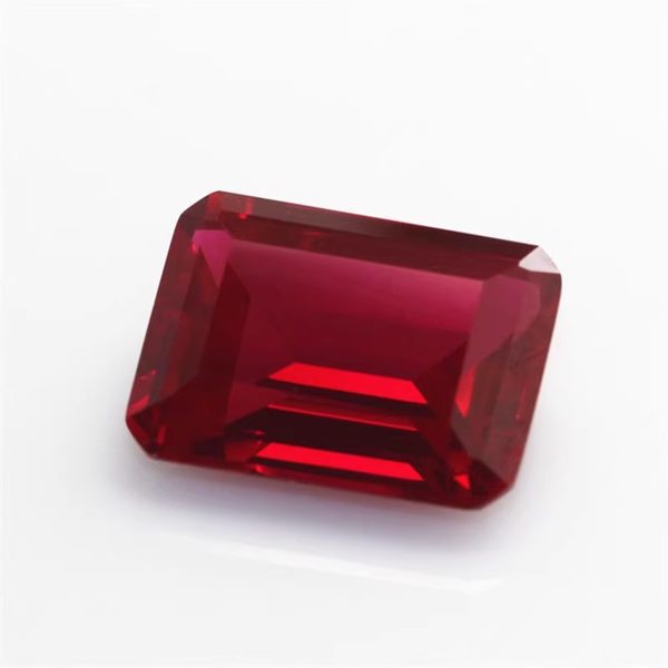 1pc /10*12mm Rectangle Synthetic Red Ruby Gemstone - 图片 3