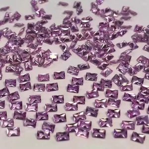Beautiful Rectangular Cut 2X3mm Pinkish Purple Natural Blue Sapphire Loose Gemstone Ring Pendant