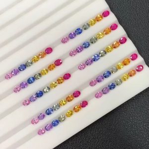7pcs/Lot Fancy Sapphire Natural Oval Cut 3X4mm Loose Gemstone DIY Rings Necklaces Bracelets