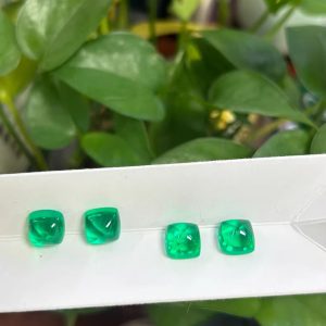 1Pcs 6X6mm Lab Boratory Emeralds Cut Green Tower shape Gemstone Lnlaid Jewelry
