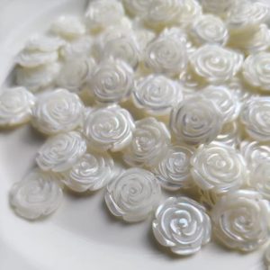 15mm White Lipped Pearl Oyster Flower Rose Cut Natural 10mm DIY Jewelry Accessory Stone