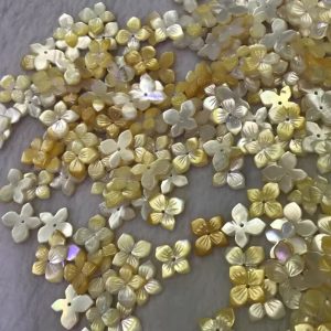 50PCS 12mm Fashion Conch Flower Beads Acrylic Frosted Flower Beads Bowknot Tie Bead for DIY Sewing Buttons DIY Material Findings