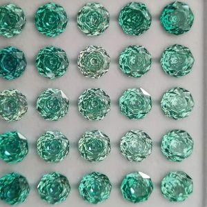 10Pcs 8x8mm Artificial Paraiba Stone Octagonal Rose Cut Blue Paraiba-A Gemstone