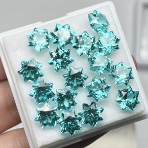 1Pcs 8x8mm Lab Created Paraiba Stone Star Cut Blue Paraiba Loose Gemstones