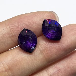 2Pcs Good Quality 10x13mm Violet Colorful Eye Shape Eye Cut Blue Color Cubic Zirconia Loose Gemstone DIY Accessories