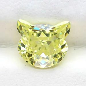 10Pcs 7x8mm Olive yellow Lucky Gems Cat Head Shape Loose Stone Cubic Zirconia for Nail Art (复制)