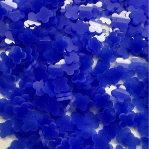 50PCS/Lot 10x10x2mmFlower Gems Synthetic Blue Agate Four Leaf Clover Stones For Jewelry