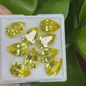 1/Pcs Lab Grown Yellow Sapphire 8*12mm Pear Cut Loose Sapphire Stone